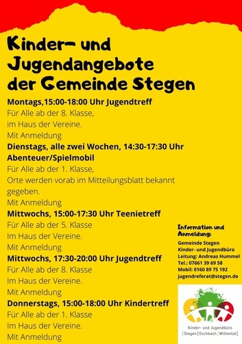 Kinder- und Jugendangebote der Gemeinde Stegen